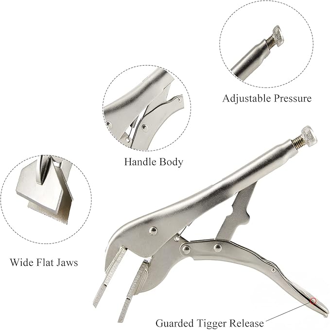 MacWork Locking Sheet Metal Clamps 10in.(250mm) Welding Locking Plier Tools Adjustable Opening