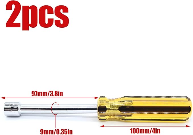 2Pcs 10mm Socket Wrench Screwdriver, Hexagon Nut Driver with Steel Cushion Grip for Easy Hand-Making and Repair Projects
