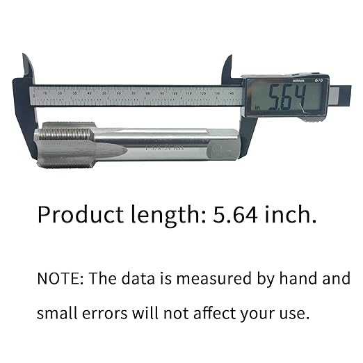 Lzcdelyxiao 1-3/8"-24 Tap UNS Right Hand Straight Flute Thread Tap Machine Tap Nominal Diameter 1-3/8" Thread Per Inch 24 Fin Thread Tolerance Grade 2B Tapping Thread High Speed Steel HSS