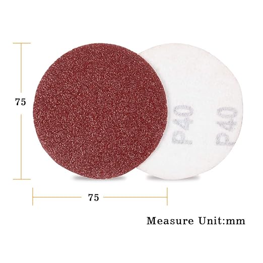 SPEEDWOX 100pcs Sanding Discs 3 Inch Sandpaper 40 Grit Hook and Loop Sanding Discs for Drill Grinder Rotary Tools No Hole