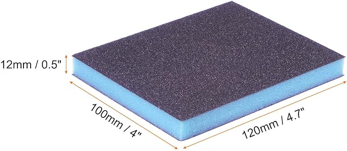 HARFINGTON 16pcs Fine Sanding Sponge Blocks 240-320 Grit Foam Sanding Block Pad for Polishing Kitchen Metal Wood Drywall, 120x100x12mm, Purple