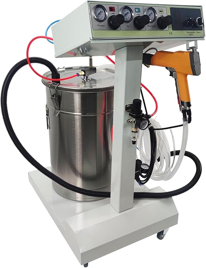 110V Electrostatic Powder Coating Machine, Dry Finishing Tool for Metal Parts, Coating Equipment with Spray with 45L Powder Hopper