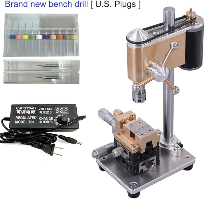 Multifunction Precision Variable Speed Benchtop Drill Press, Mini Drill Press with Slide for Watch Repair and Jewelry Making Crafts Tool Portable Bench Drilling Machine for Metal Wooden Making