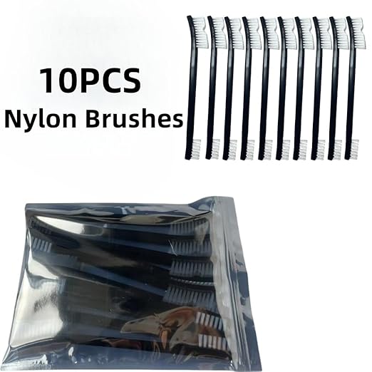 10-Pack Soft Bristle Brushes for Cars, Motorcycles & Households ??Clean Engine Parts, Window Tracks & Bicycle Chains - Includes Grill Brush & Heat-Resistant Gun Cleaning Brushes