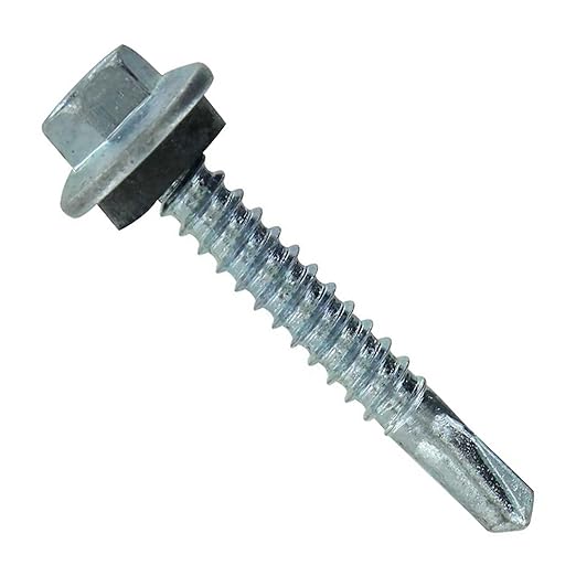 Fasteners Plus ST Fastening Maxx SteelBinder Metal to Metal #12 X 1-1/2" Galvanized Screws with EPDM Rubber Washer, 250-Count - Designed for Roofing and Siding Panels