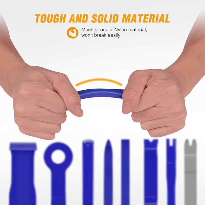 GOOACC 9PCS Auto Trim Removal Tool Kit No-Scratch Tool Kit for Car Audio Dash Window Molding Fastener Remover Tool Kit-Blue