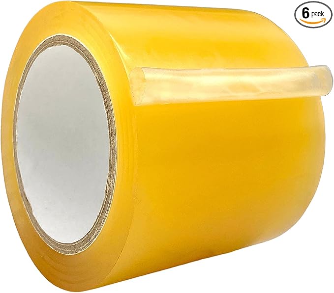 WOD Clear Vinyl Floor Tape, 4 inch x 36 yds. (Pack of 6) Ideal for Floor Marking Gym, Court, or any Other Hard Smooth Tape