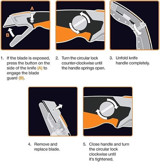 Fiskars 770010-1001 Pro Utility Knife, Fixed, Orange/Black