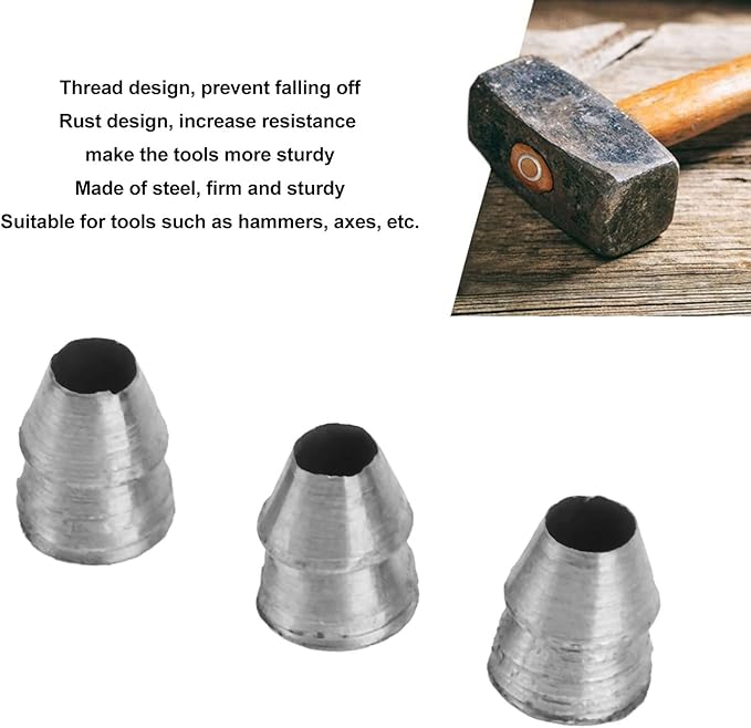 20 Pcs Round Hammer Handle Wedges, Metal Steel Axe Handle Wedge Supporting The Wooden Structure, 11mm / 0.43in Smooth Axe Wedge for Reinforcing Various Hammers and Axes