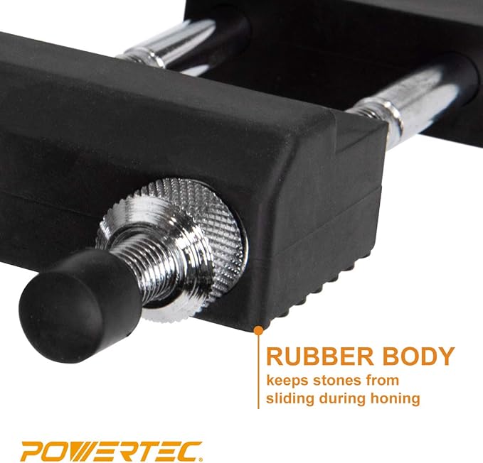 POWERTEC Sharpening Stone Holder ??Adjustable Whetstone Stone Holder 5.5" to 9", Non-Slip Rubber Base for Secure Knives Sharpening for Kitchen w/knife Sharpener, Wet, Diamond Stone(71013)