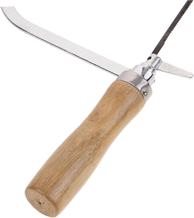 Uonlytech Wooden Handle Coping Saw with Replacement Blades Lightweight Hand Saw for Woodworking PVC and Light Metals Precise Cutting Tool for DIY and Craft Projects