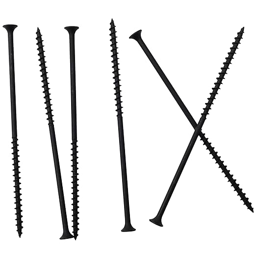 45pcs #10 횞 5 inch High Hardness Drywall Screws, Black, Coarse Thread, Phillips Drive, Bugle Head, Black Wood Screws, Long Screws, Wood and More