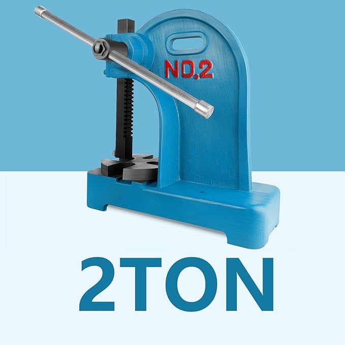12-inch Maximum Height Press,3-ton Heavy-Duty Manual Arbor Press, Heavy-Duty Metal Punch for Rivet Punching, benchtop Arbor Press for Stamping, Bending, and Drawing竊똋eather Rivet Press(2 Ton)