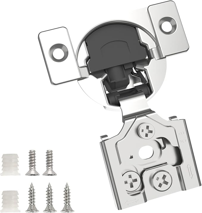 Chibery 6 Pack 5/8" Overlay 3D Soft Close Concealed Hinge for Face Frame Door, Satin Nickel, Hidden 105 Open Angle Stainless Steel Hinge for Kitchen Cabinet Door