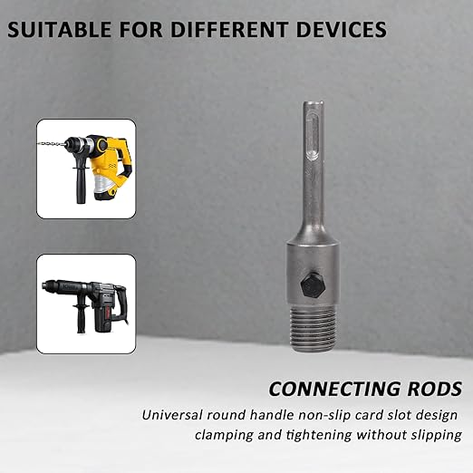 6PCS Concrete Hole Saw Kit,Masonry Hole Saw with SDS Plus & Max Shank for Masonry Brick Cement Stone Wall Drilling Core bit Set 40/65/80/100/125mm