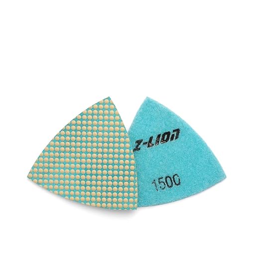 Diamond Triangular Polishing Pads Glass Triangular Sanding Pads, for Concrete Granite Marble Glass (1500 Grit)