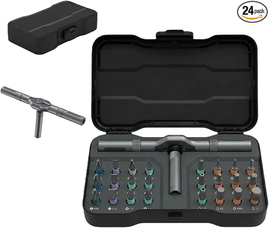 24 In 1 Magnetic Ratchet Screwdriver Set, Multi-Purpose Mini Screwdriver Set Suitable for Diy, Electronic Products, Watches, and Home Repairs