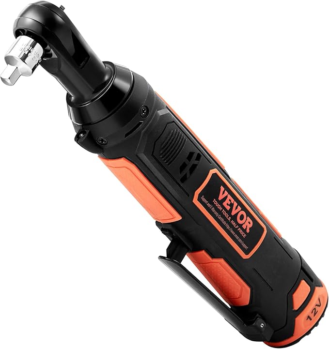 VEVOR 3/8" Cordless Electric Ratchet Wrench Set, 33 Ft-lbs 12V Power Ratchet Tool Kit with 45-Min Fast Charge, 2-Pack 2.0Ah Battery, Built-in LED Light, Variable Speed Trigger, 10 Sockets