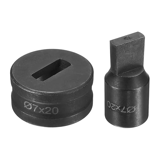 HARFINGTON Hydraulic Hole Punch Die 過7횞20mm Slot Hole 40Cr Steel Electric Punching Kit for CH70 Electric Punching Machine, Black