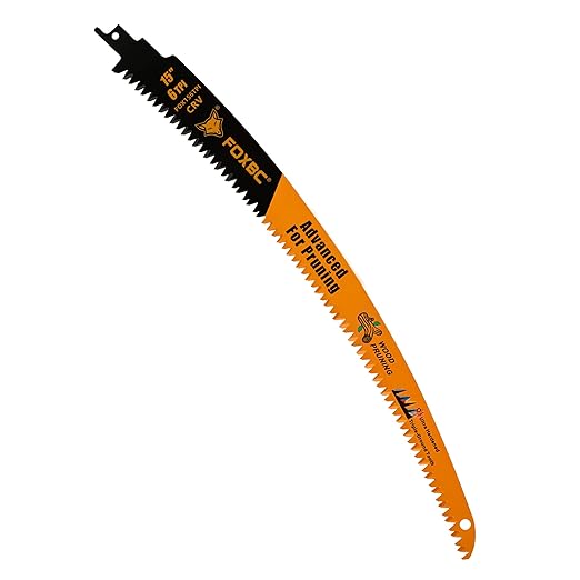 FOXBC 15 Inch Japanese Teeth Reciprocating Saw Blade 6TPI, Curved Edge Wood Pruning Saw Blades Cutting for Tree Trimming, Wood - 5 Pack