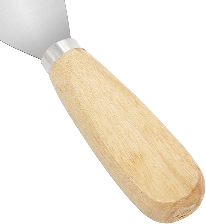 Putty Knife, 3.5 Inch Metal Scraper, wooden Handle Spackle Knives for Drywall, Decals, Wall paper, Patching, Painting, Taping, Scraping Coating