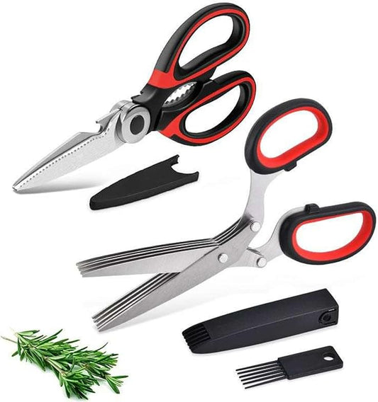 Kitchen Shears Set, Poultry Shears, Prawn Shears, Multipurpose Cooking and Herb Scissors, Heavy Duty Shears, Light-Weight Scissors for Cutting Food (Set of 3)