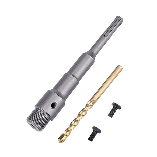 200mm SDS Plus Shank Connecting Rod with a Pilot Drill Bit and 2 Screws for Concrete Cement Hole Saw (SDS Plus Rod: 200mm)