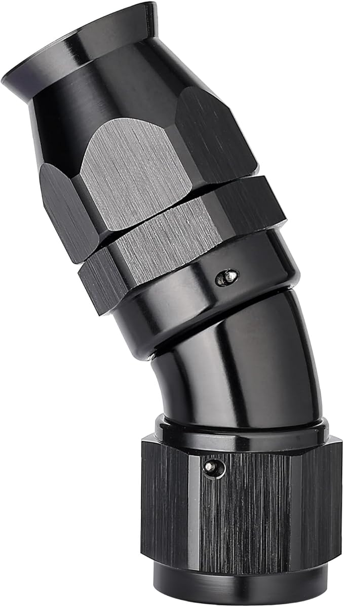 EVIL ENERGY 6AN 30 Degree PTFE One Piece Full Flow End Hose Fitting Aluminum Black