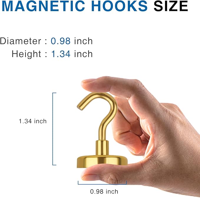 LOVIMAG Cruise Ship Essentials, 85Lb Magnetic Hooks for Cruise Cabins, Strong Magnetic Hooks for Hanging, Refrigerator, Celling, Grill, Fridge, Kitchen-12Pack