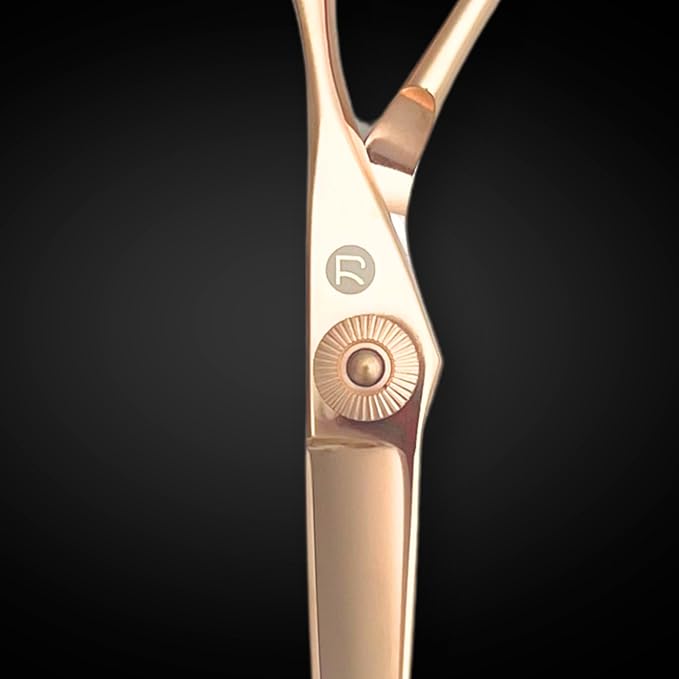 Gold Hair Cutting Shears for Professional Hairdresser - 6" Gold Hair Scissors - Japanese 440C Steel - Super Hard, Sharp Cutting Edge - Saki Shears Tsuru Gold