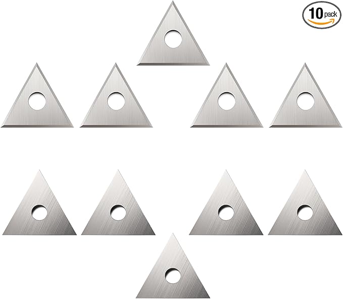 10 Pack 1" Triple Edge Blade,1 Inch Paint Scraper Blades Tool,Three-Edged Triangle Tungsten Steel Blade