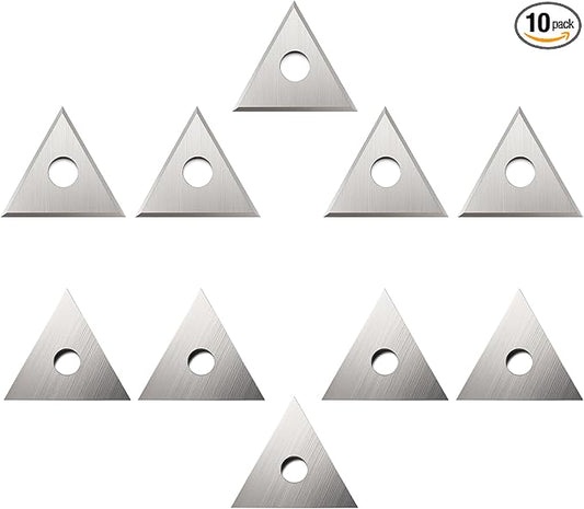 10 Pack 1" Triple Edge Blade,1 Inch Paint Scraper Blades Tool,Three-Edged Triangle Tungsten Steel Blade