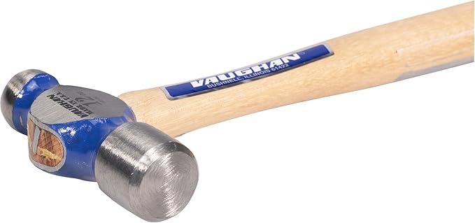VAUGHAN Ball Pein Hammer, 12 oz, Hickory handle, American high carbon steel, TC2012, VN15430