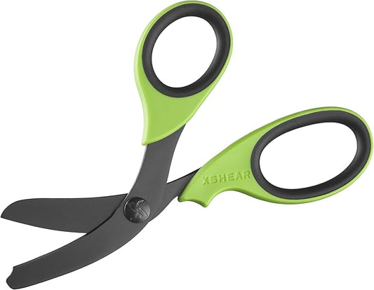 XSHEAR 7.5??Extreme Duty Trauma Shears. Tough and Durable Medical Scissors for the Paramedic, EMT, Nurse or any Emergency Healthcare Provider - Green/Gray
