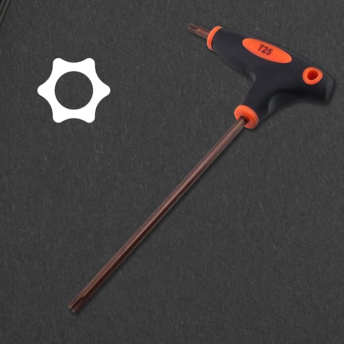 Antrader T25 Torx Screwdriver,Anti Tamper Proof Torx Key,S2 Steel T-Handle Dual End Wrench-1Pcs