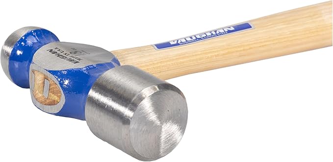 VAUGHAN Ball Pein Hammer, 48 oz, Hickory handle, American high carbon steel, TC848, VN16030