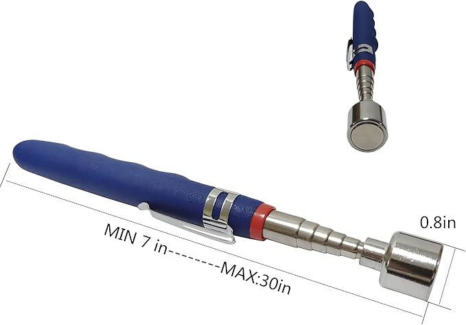 Gifts for Men,20lbs Magnetic Telescoping Pick Up Tool for Small Metal Tools Extendable Extends from 7 to 31 in,Useful for Hard-to-Reach Picking Tool,for Men, DIY Handyman, Father/Dad, Husband.
