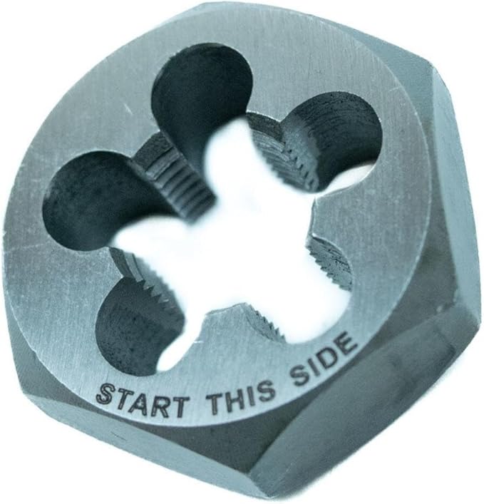Century Drill & Tool, 98214, 5/8-18 NF, Hex Die, Precision Cut External Threads, High Carbon Alloy Steel