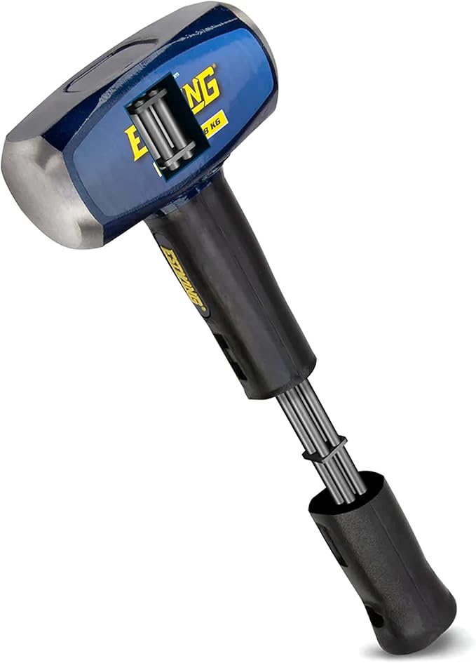 Estwing 4-Pound Hard Face Sledge Hammer - 12-Inch Indestructible Handle, Locked Steel Head, Vulcanized Rubber Grip for Demolition & Stake Driving