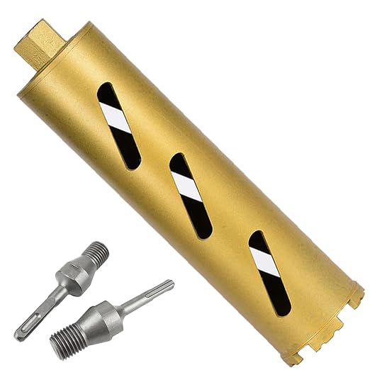5" Dry Core Drill Bits for Cured Concrete with Rebar Brick Blonck Masonry etc 12.2in/310mm Drilling Depth竊?0mm Diamond Segment Height竊? Adapters