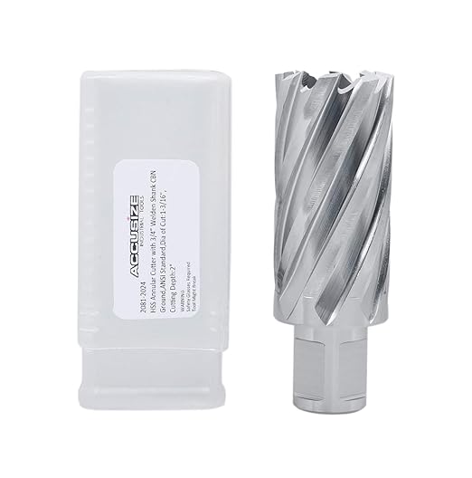 Accusize Industrial Tools 1-3/16'' by 2'' Cutting Depth H.S.S. Annular Cutter with 1 Pc Pilot Pin, 2081-2024Pin