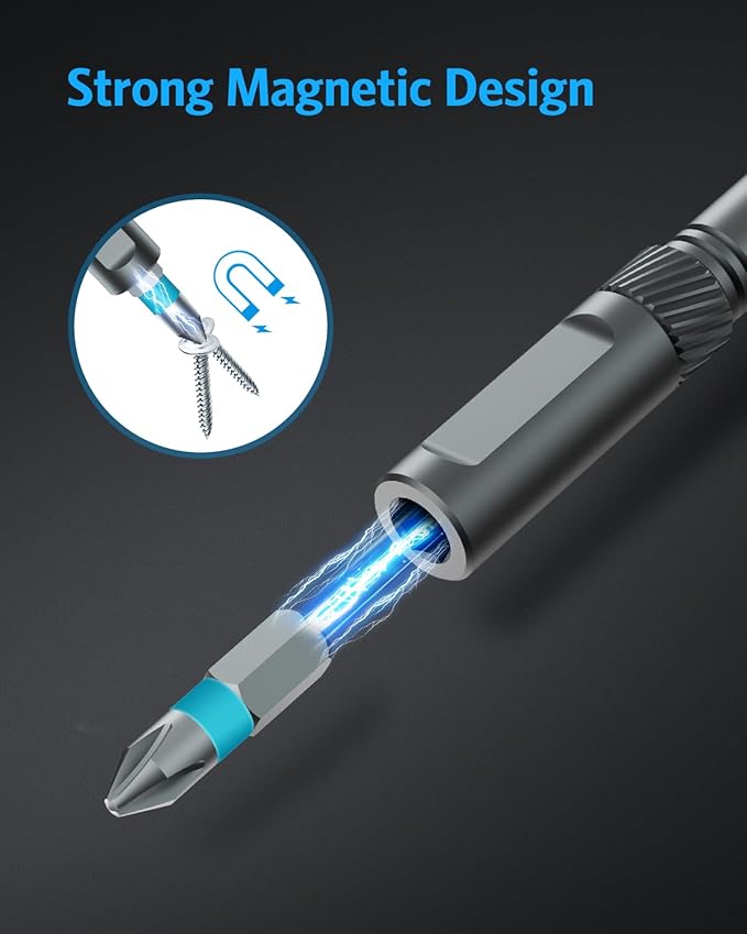 24 in 1 Magnetic Screwdriver Set, Mini Ratchet Screwdriver Set, Precision Repair Tool Kit with DIY Detachable Ratchet Handle, Multi Bit 24 in 1 DIY Screwdriver Kit for Christmas Gifts