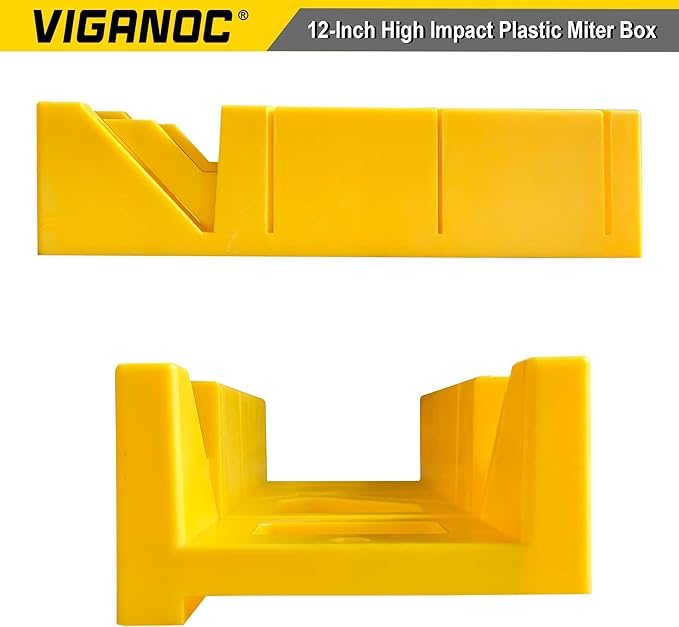 12-Inch High Impact Plastic Miter Box, 3 Way Action Hacksaw Miter Box for Woodworking, DIY, Home Decoration