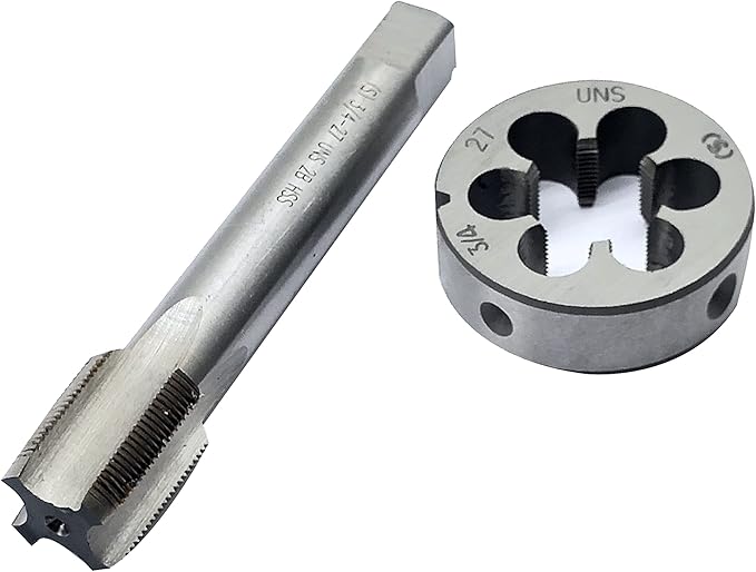 ZOUZMIN 3/4"-27 UNS Thread Tap and round Die Grinding Taper Shank Twist Drill bits Combo Set