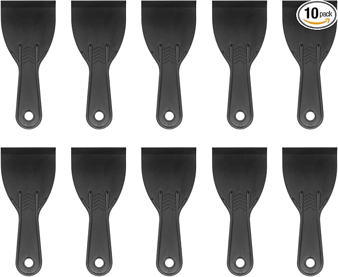 HARFINGTON 10pcs Putty Scraper 3" Width 6mm Thin Flexible Plastic Putty Knives for Taping Drywall Spreading Painting Wall Scratching