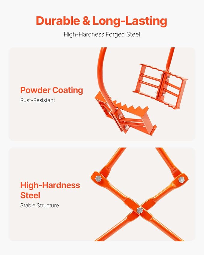 VEVOR 24in Stone Lifting Tongs, 2 Serrated Claw Rock Tongs, Heavy Duty Steel Log Tongs, 1100LBS Lifting Capacity, Rock Log Grapple, Easy Chain Hook up Tongs for Stone Blocks Boluder Marble
