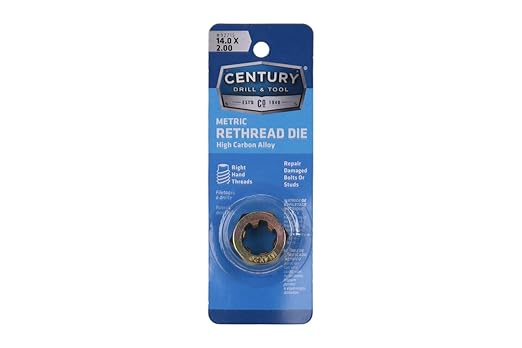 Century Drill & Tool, 92715, 14.0X2.00,Rethreading Die,Tool Set, Thread Repair