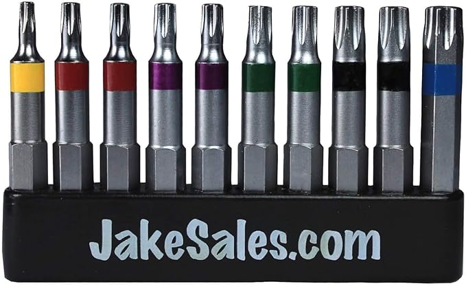 2" Torx/Star Bit Driver Kit Complete With Holder. Comes with T10, T15, T20, T25, T30 and T40 Torx Bits.