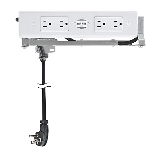 Docking Drawer Blade Duo in-Drawer Outlet, Integrated Safety Shutoff, (4) 15 amp AC, White