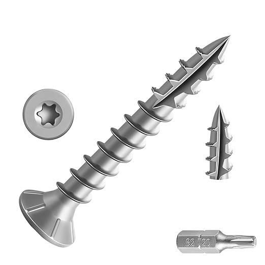 #8 * 1" 304 Stainless Steel Deck Screws, (634pcs) 2 lbs.Exterior Wood Screws, Rust Resistant epoxy Coated, Bronze, T20 Star Bit